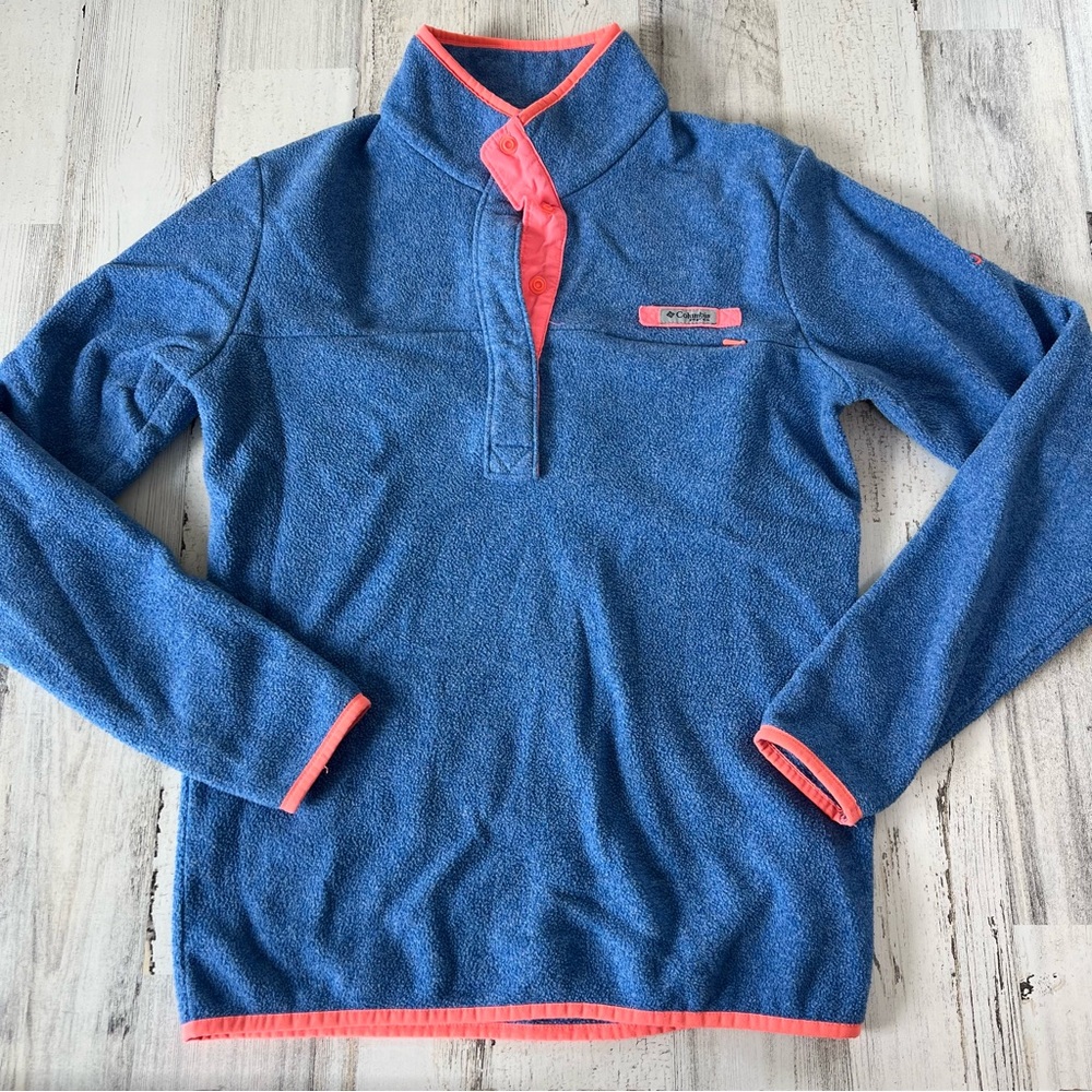 Women’s Columbia PFG Blue and Orange Pullover Size Small